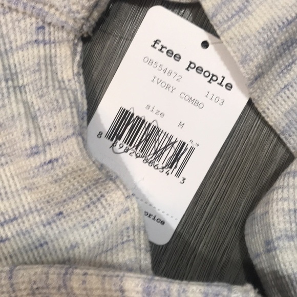 Free People We the Free NWT OB554872 1103 Ivory Blue Combo size M - Picture 9 of 11